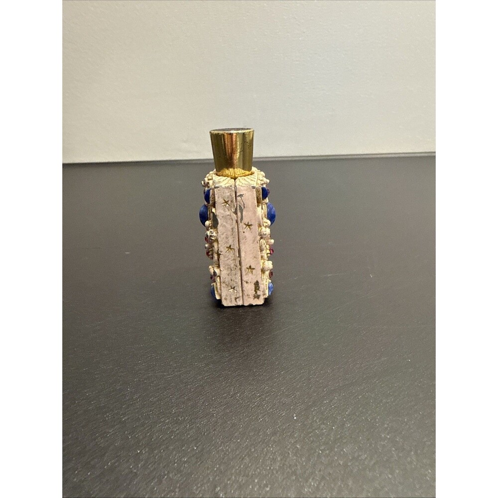 Vtg Florenza Perfume Bottle Filigree Jeweled Gems 1950s Vanity Item USA - Picture 2 of 10
